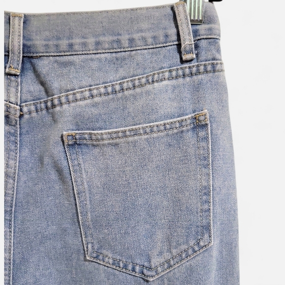 Cider Patchwork Distressed Boyfriend Denim Jeans Size L 15/29 Blue Boho - Picture 7 of 16